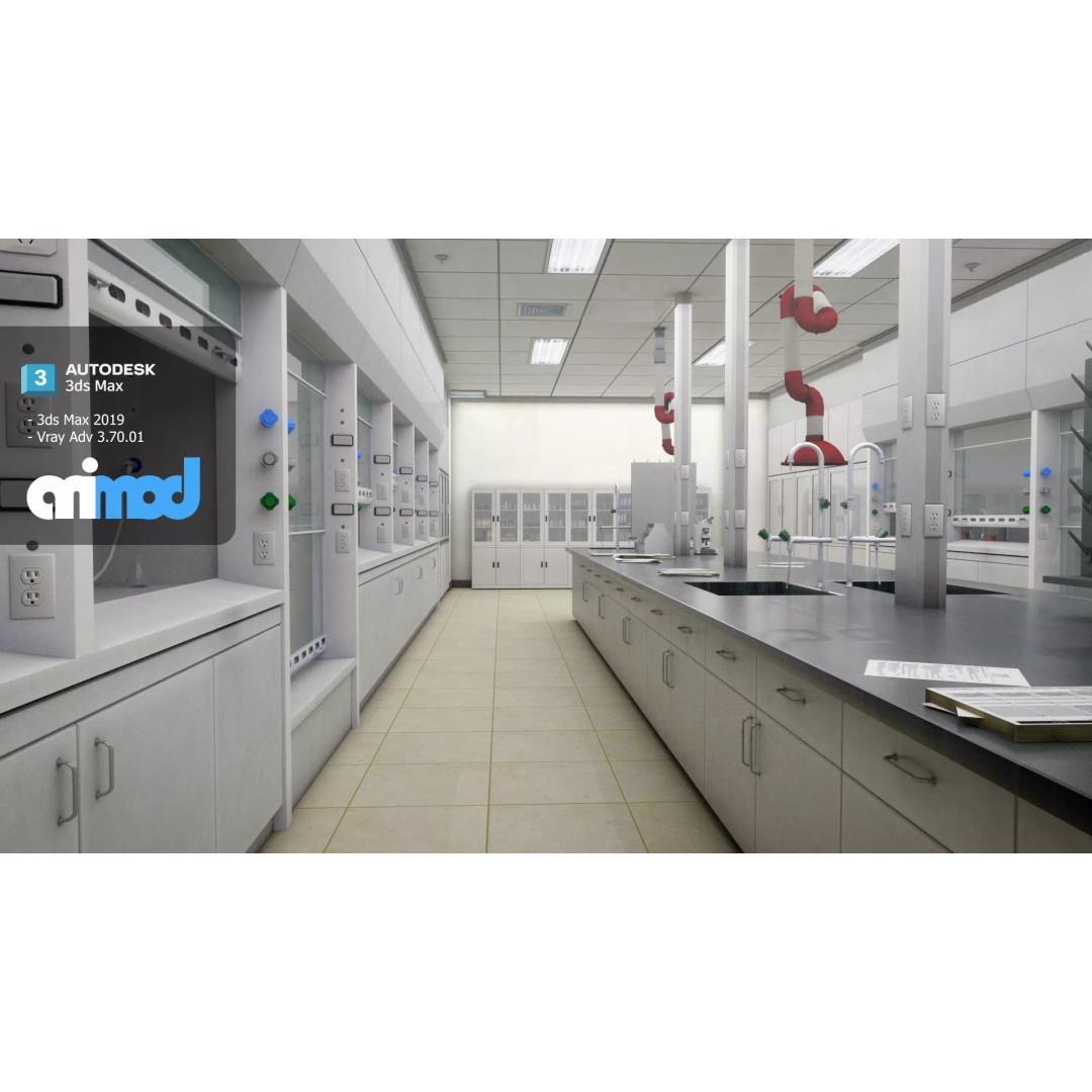 Laboratory 3D Model – Detailed Science Lab Asset, FBX, PBR - View 2