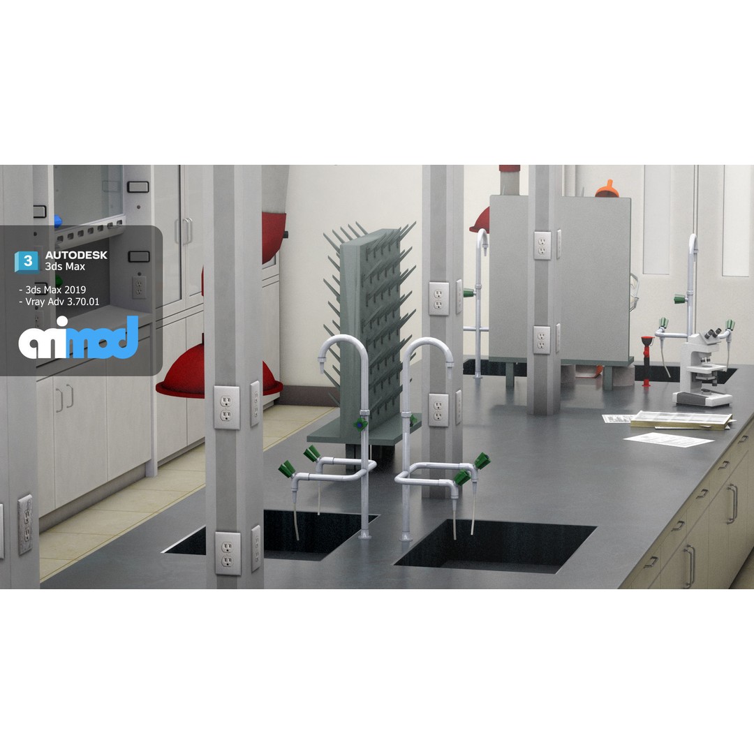 Laboratory 3D Model – Detailed Science Lab Asset, FBX, PBR - View 3
