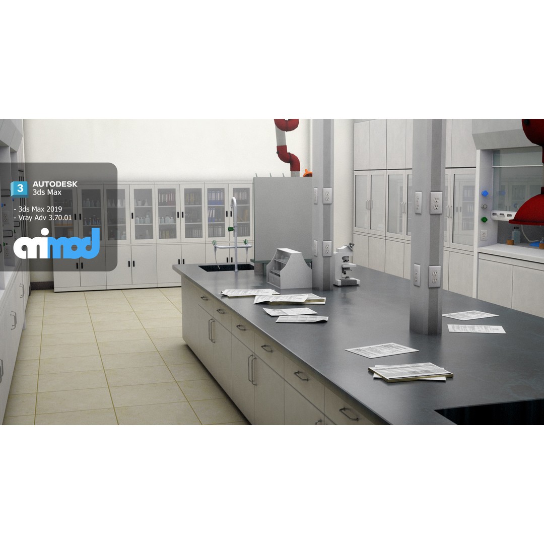 Laboratory 3D Model – Detailed Science Lab Asset, FBX, PBR - View 4