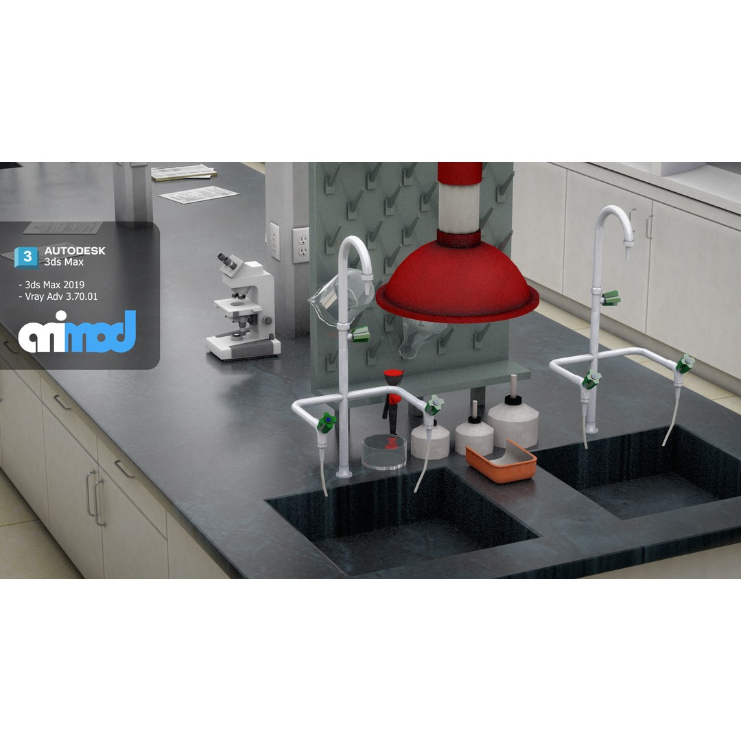 Laboratory 3D Model – Detailed Science Lab Asset, FBX, PBR - View 5