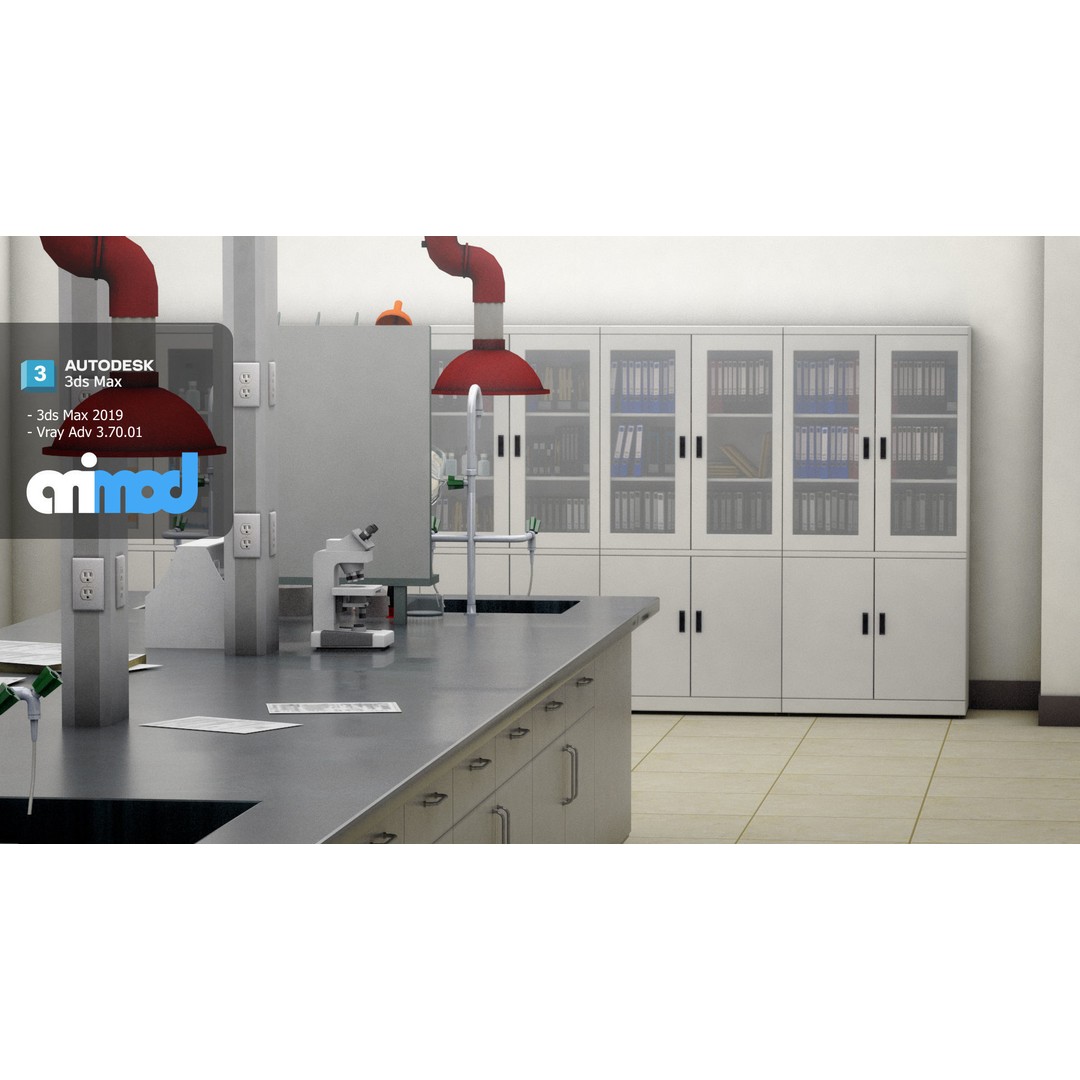 Laboratory 3D Model – Detailed Science Lab Asset, FBX, PBR - View 6