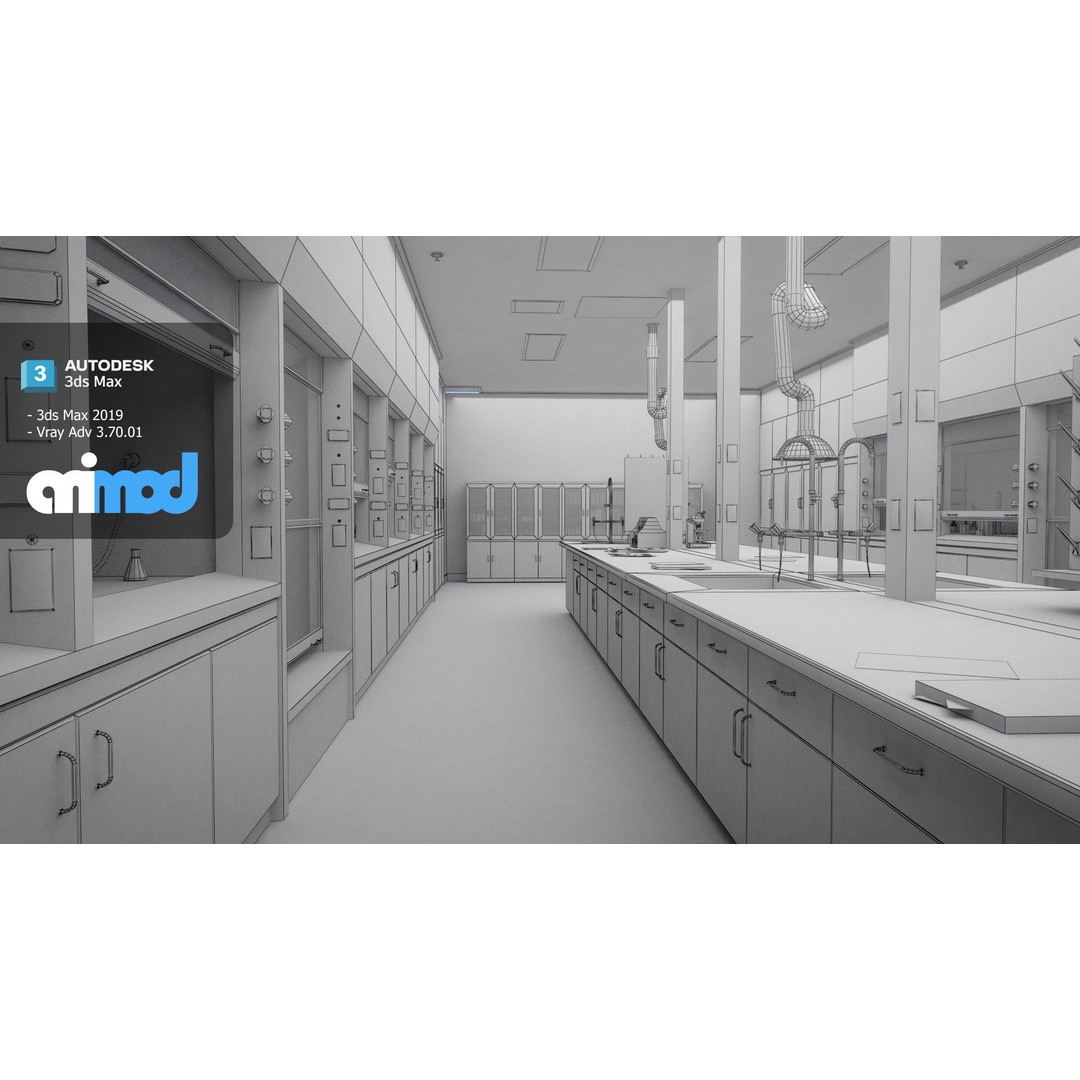 Laboratory 3D Model – Detailed Science Lab Asset, FBX, PBR - View 7