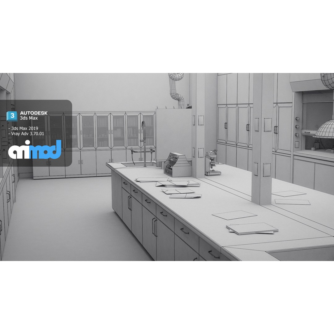 Laboratory 3D Model – Detailed Science Lab Asset, FBX, PBR - View 9