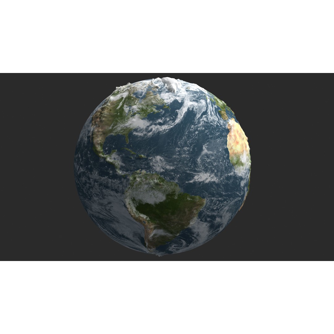 Earth 3D Model – Low Poly Planet with PBR Textures, FBX - View 10