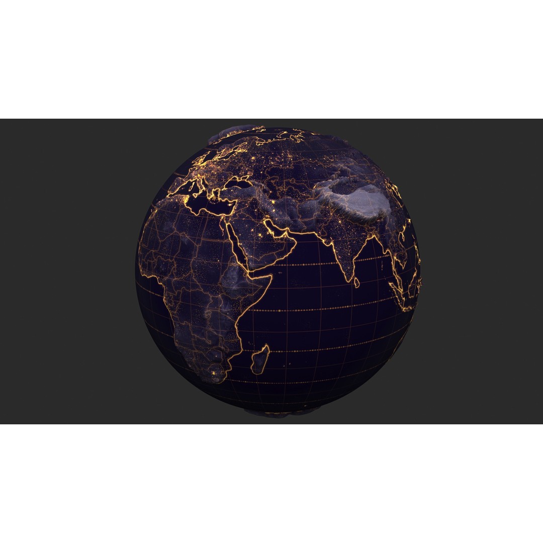 Earth 3D Model – Low Poly Planet with PBR Textures, FBX - View 11
