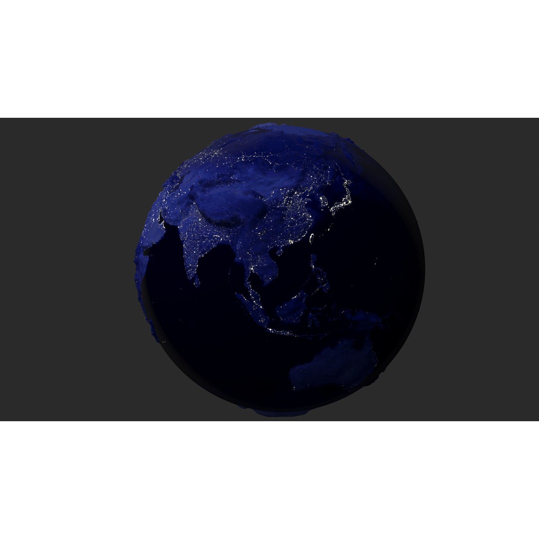 Earth 3D Model – Low Poly Planet with PBR Textures, FBX - View 12