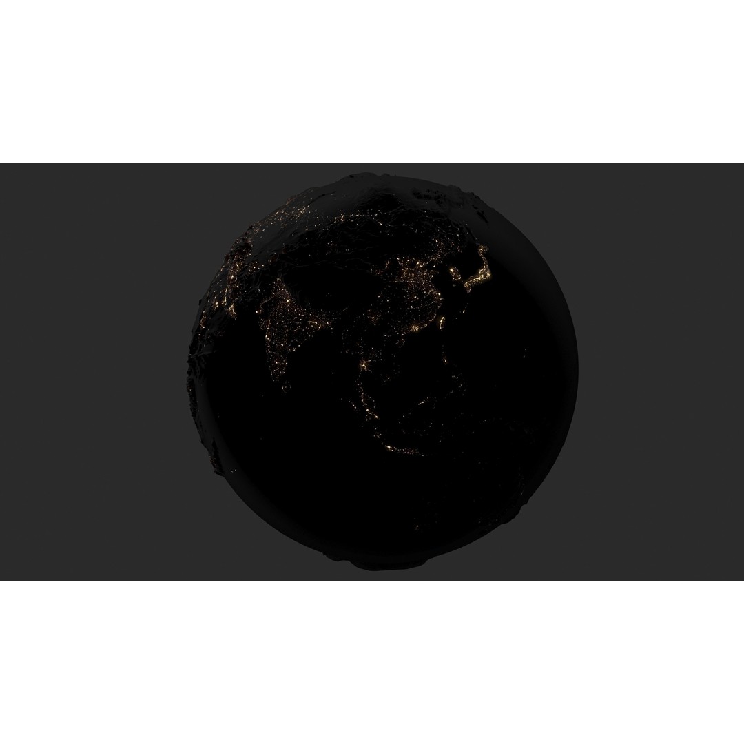 Earth 3D Model – Low Poly Planet with PBR Textures, FBX - View 13