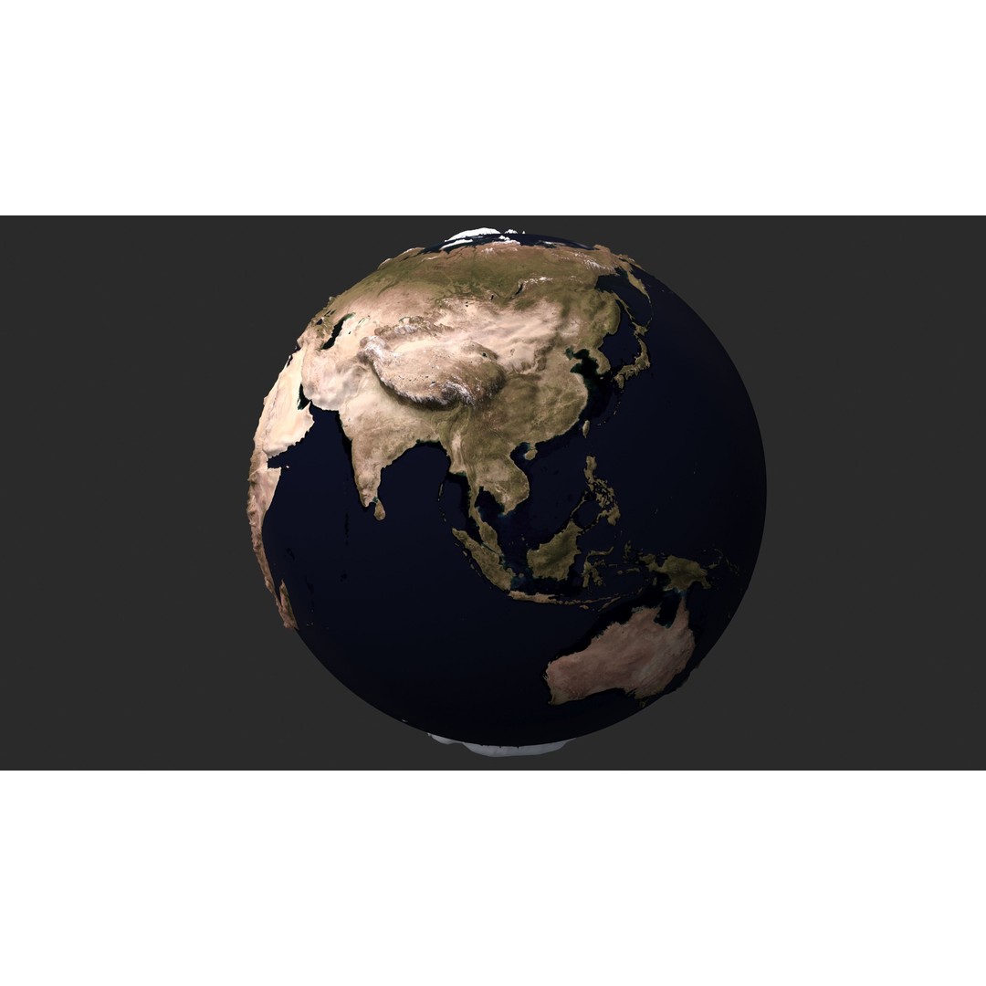 Earth 3D Model – Low Poly Planet with PBR Textures, FBX - View 14
