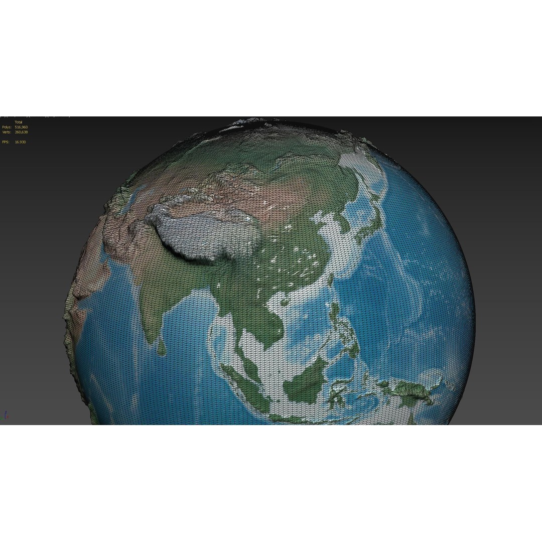 Earth 3D Model – Low Poly Planet with PBR Textures, FBX - View 15
