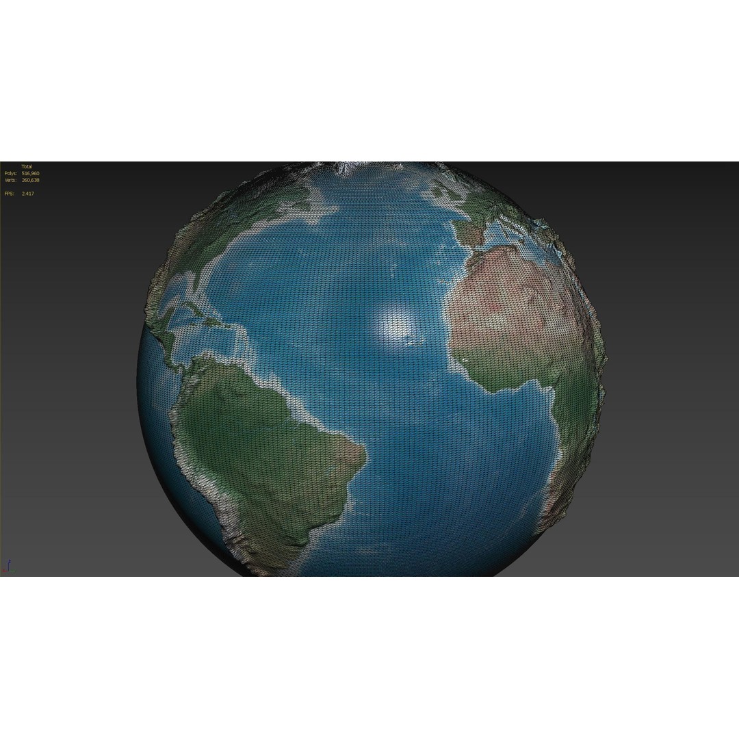 Earth 3D Model – Low Poly Planet with PBR Textures, FBX - View 16