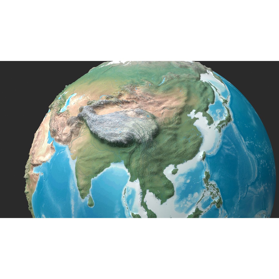 Earth 3D Model – Low Poly Planet with PBR Textures, FBX - View 6