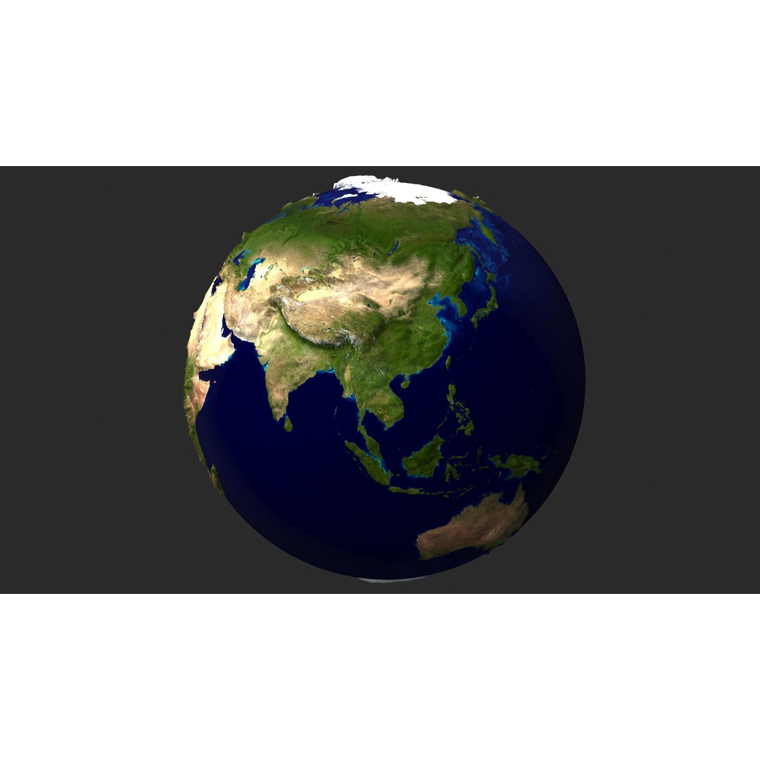 Earth 3D Model – Low Poly Planet with PBR Textures, FBX - View 7