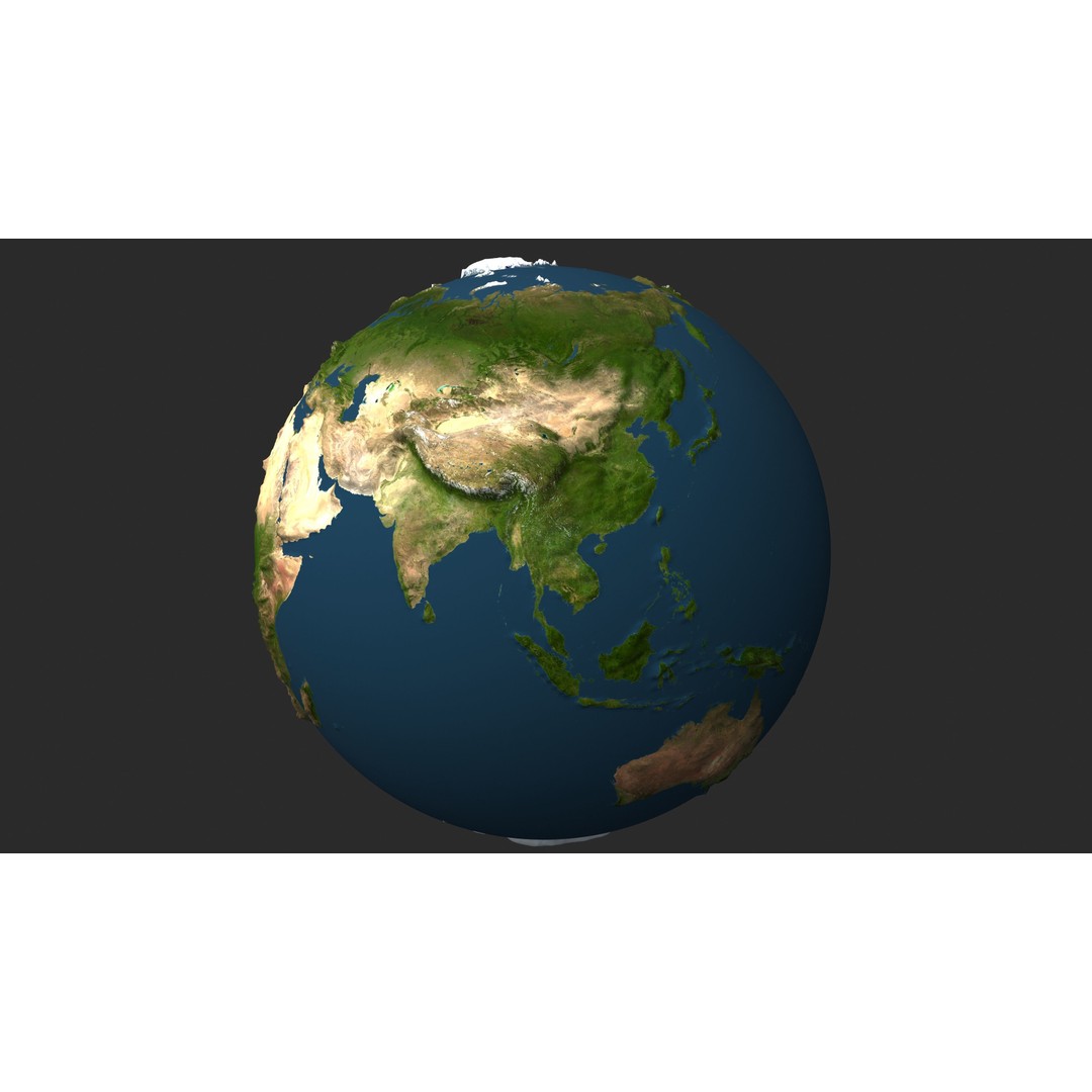 Earth 3D Model – Low Poly Planet with PBR Textures, FBX - View 8