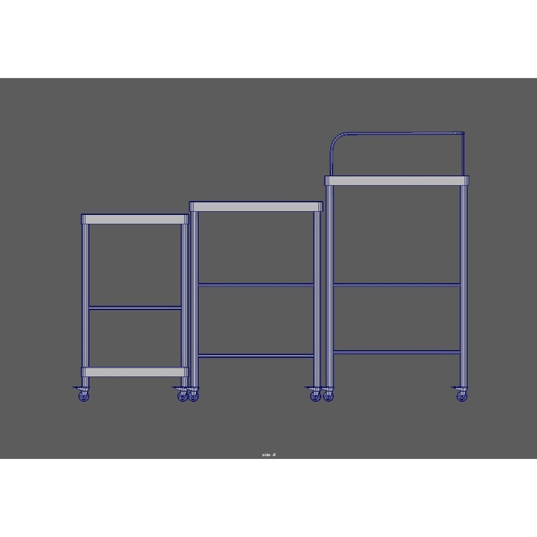 Stainless Steel Medical Instrument Trolley 3D Model – Low Poly Game Asset, FBX - View 17
