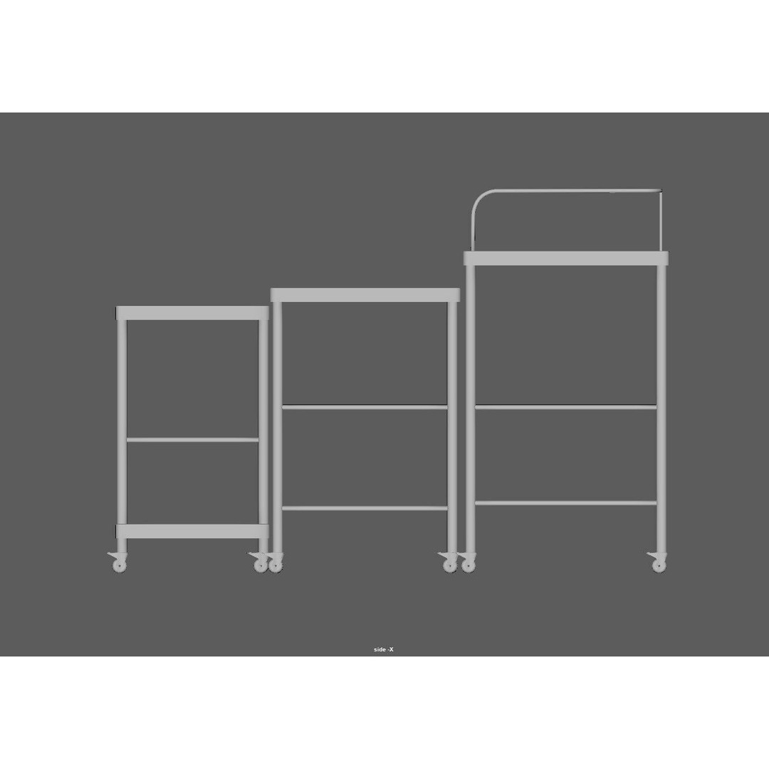 Stainless Steel Medical Instrument Trolley 3D Model – Low Poly Game Asset, FBX - View 18
