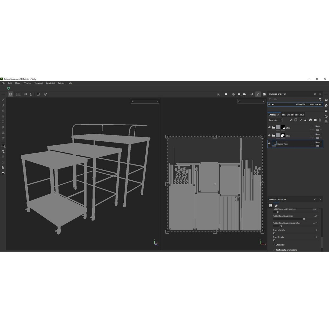 Stainless Steel Medical Instrument Trolley 3D Model – Low Poly Game Asset, FBX - View 22