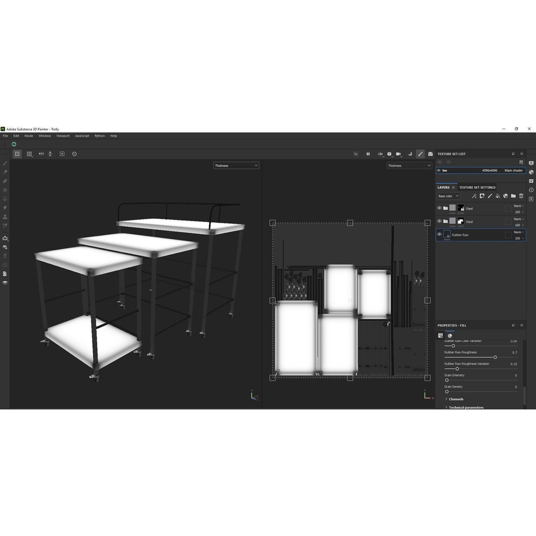 Stainless Steel Medical Instrument Trolley 3D Model – Low Poly Game Asset, FBX - View 26