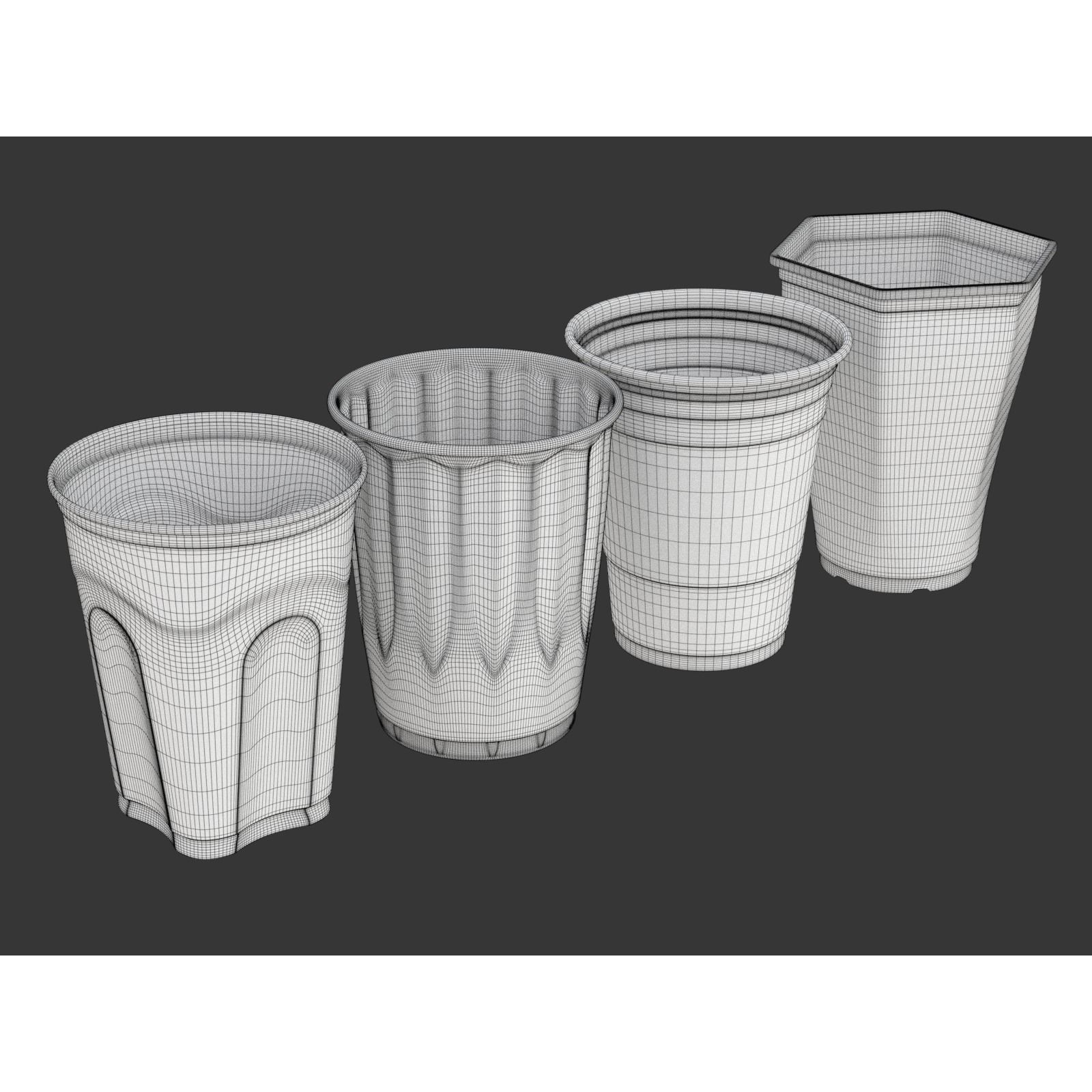 Plastic Cup Set - Game-Ready 3D Model