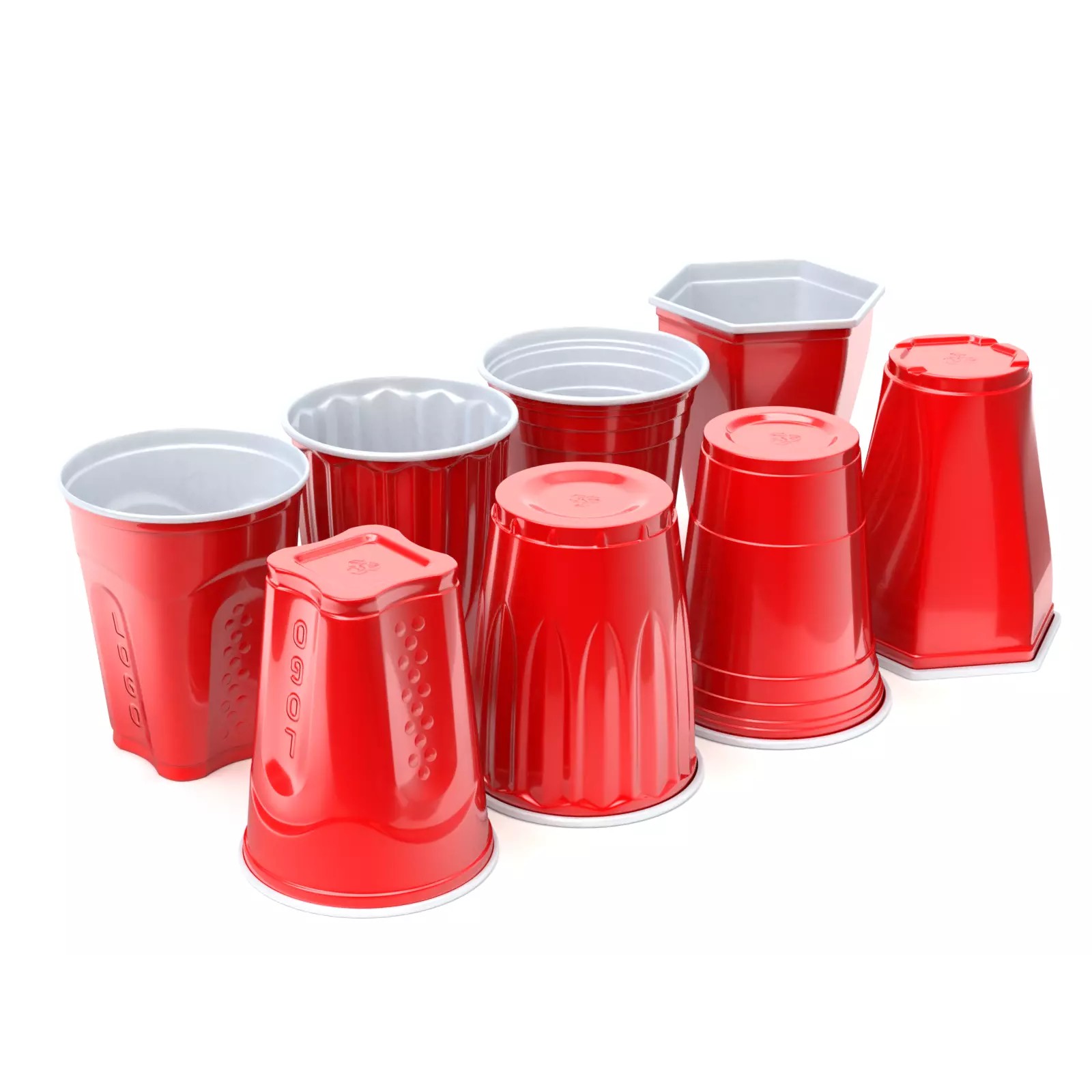 Plastic Cup Set - Game-Ready 3D Model - View 2