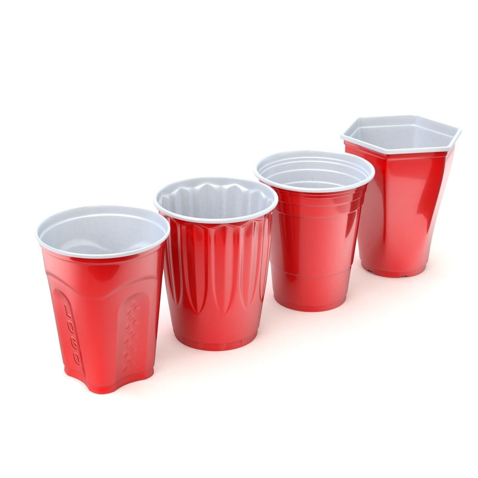 Plastic Cup Set - Game-Ready 3D Model - View 3