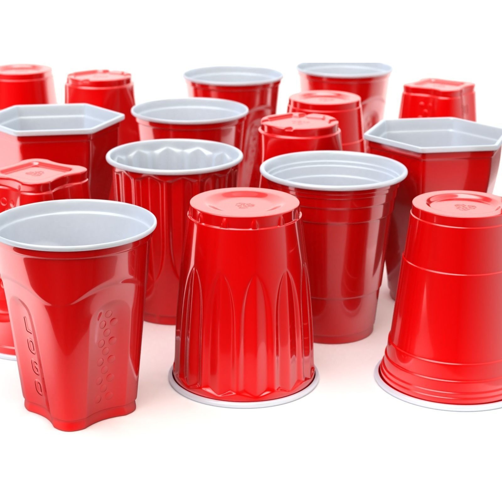 Plastic Cup Set - Game-Ready 3D Model - View 9