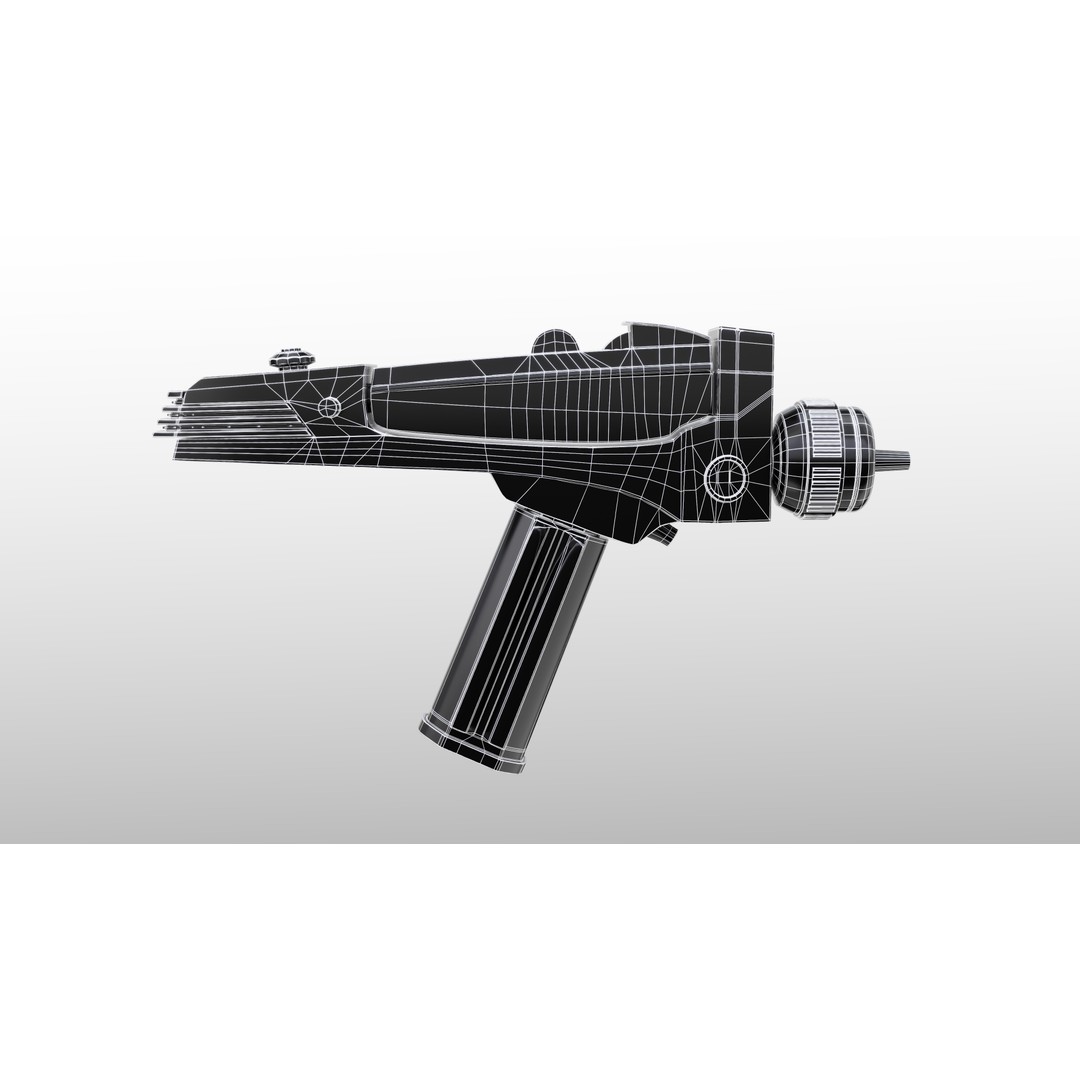 Space Phaser 3D Model – Low Poly Futuristic Energy Weapon, FBX
