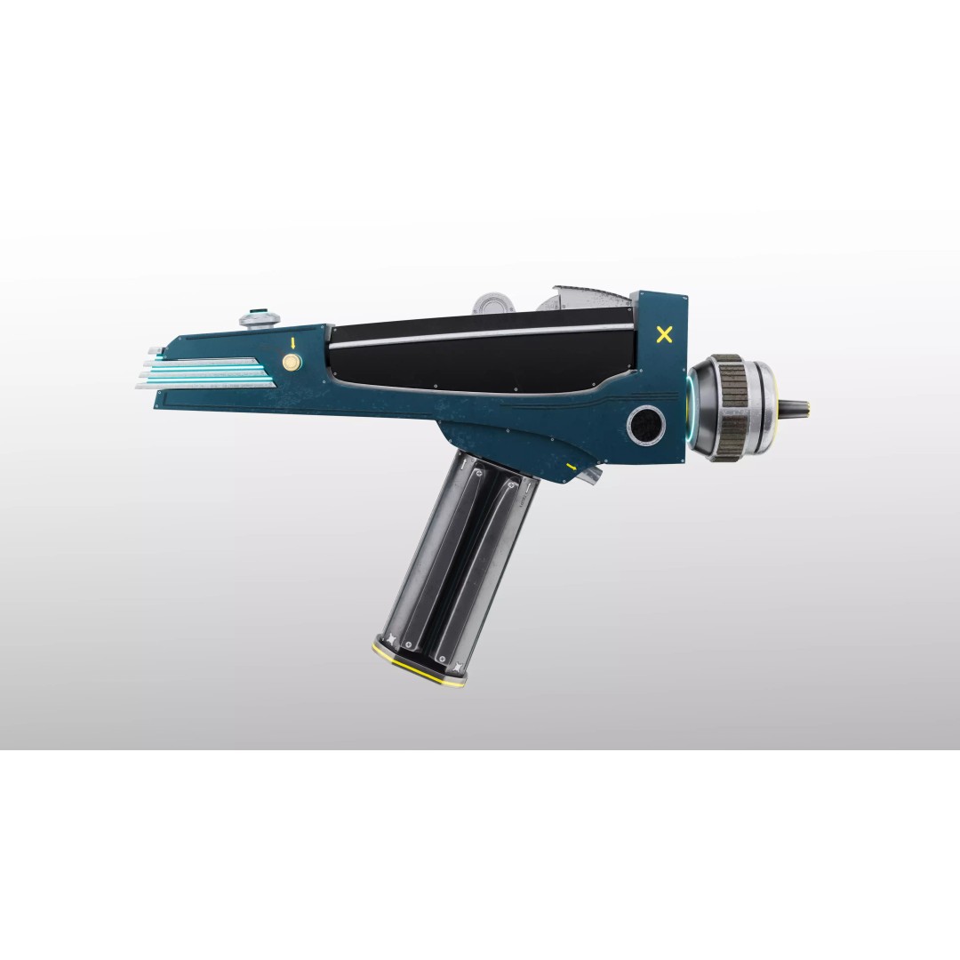 Space Phaser 3D Model – Low Poly Futuristic Energy Weapon, FBX - View 2