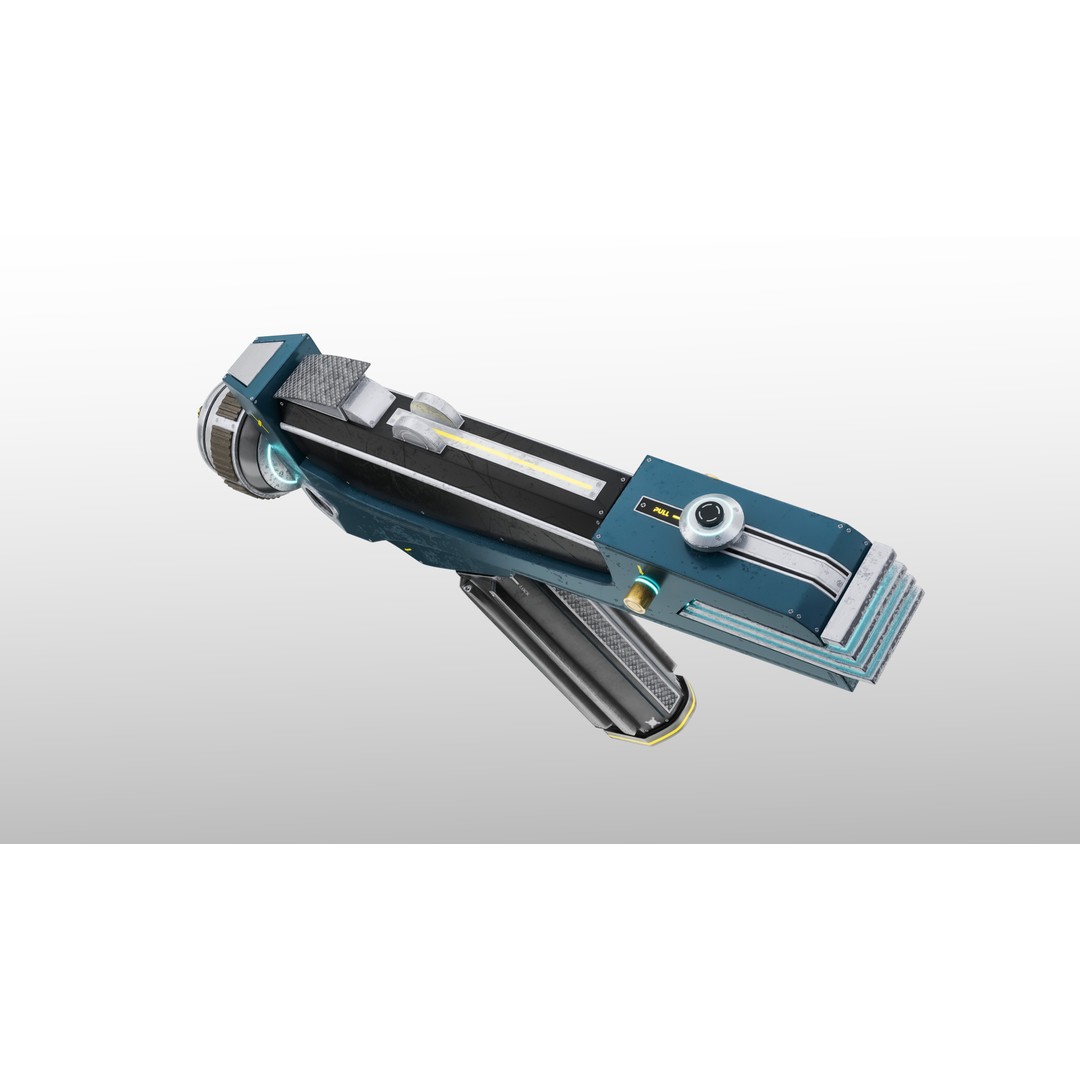 Space Phaser 3D Model – Low Poly Futuristic Energy Weapon, FBX - View 5