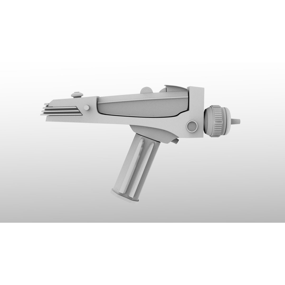 Space Phaser 3D Model – Low Poly Futuristic Energy Weapon, FBX - View 7