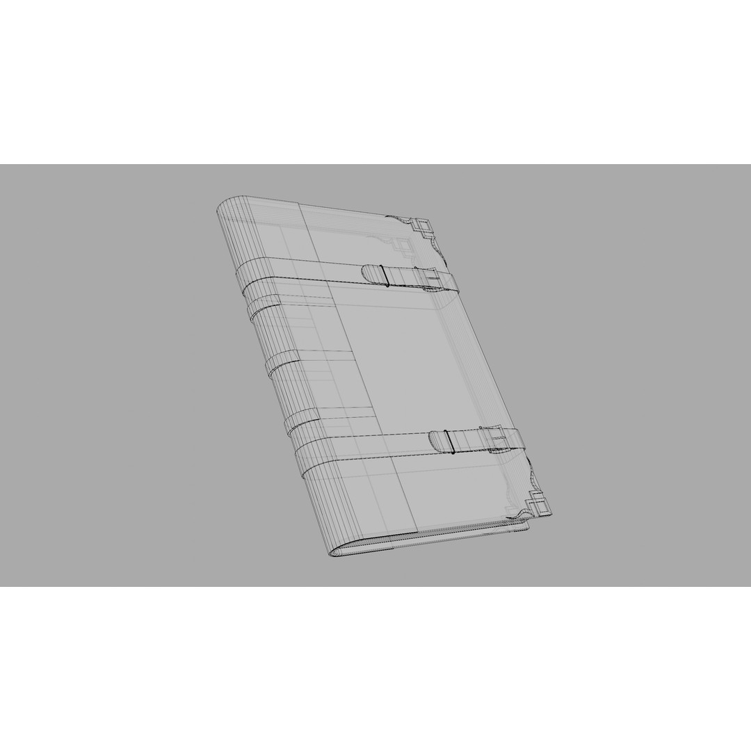 Vintage Wood and Leather Book 3D Model – Low Poly Game Asset, FBX - View 3