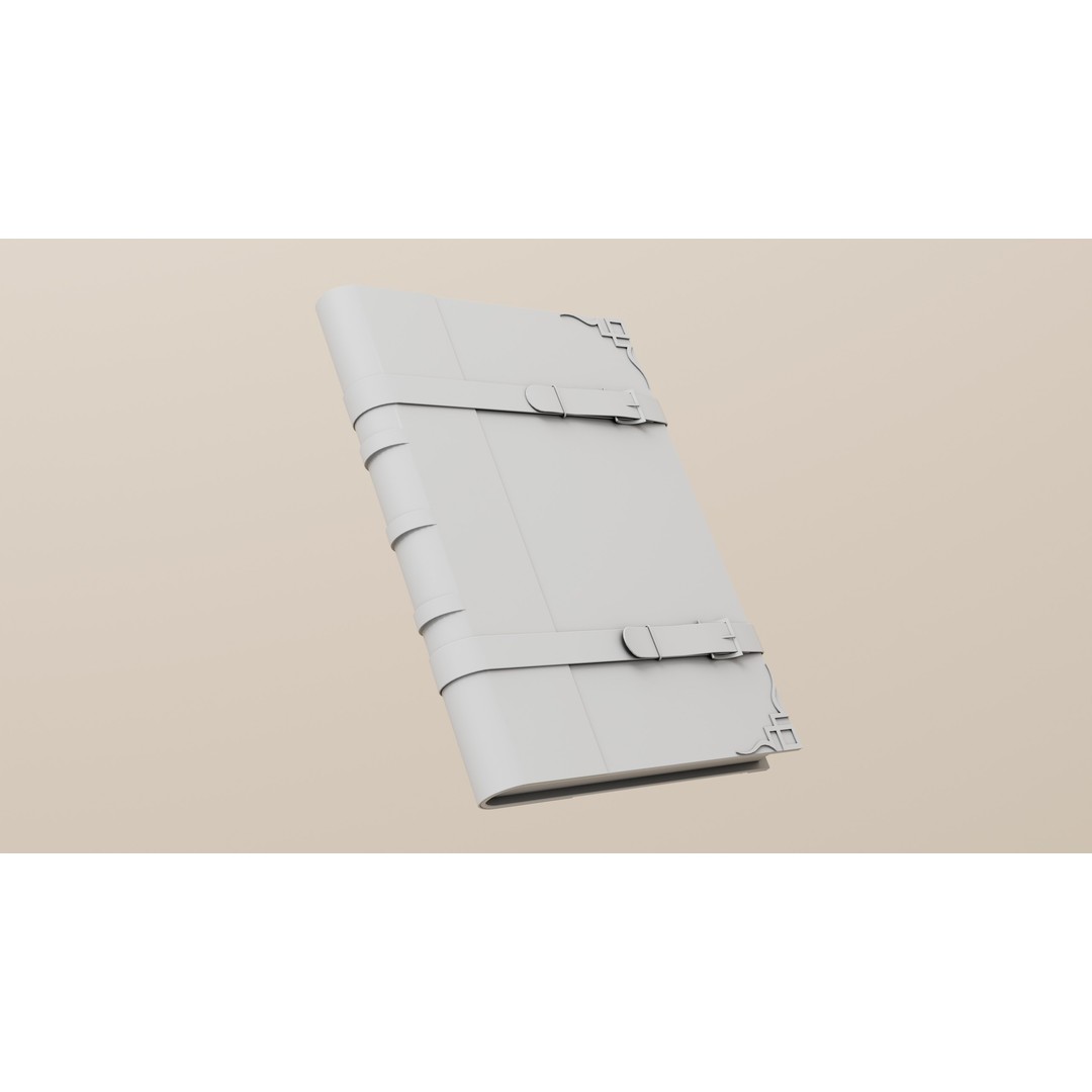 Vintage Wood and Leather Book 3D Model – Low Poly Game Asset, FBX - View 4
