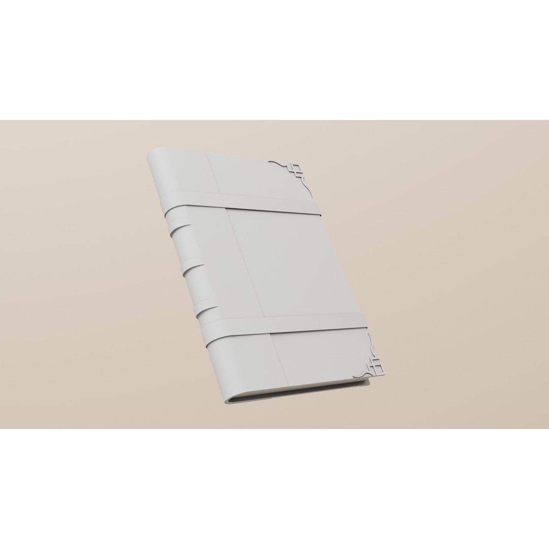 Vintage Wood and Leather Book 3D Model – Low Poly Game Asset, FBX - View 7