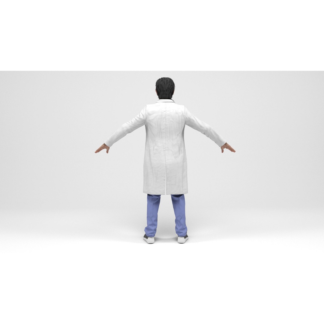 Doctor 3D Model – Low Poly Rigged Character for Games, FBX - View 7