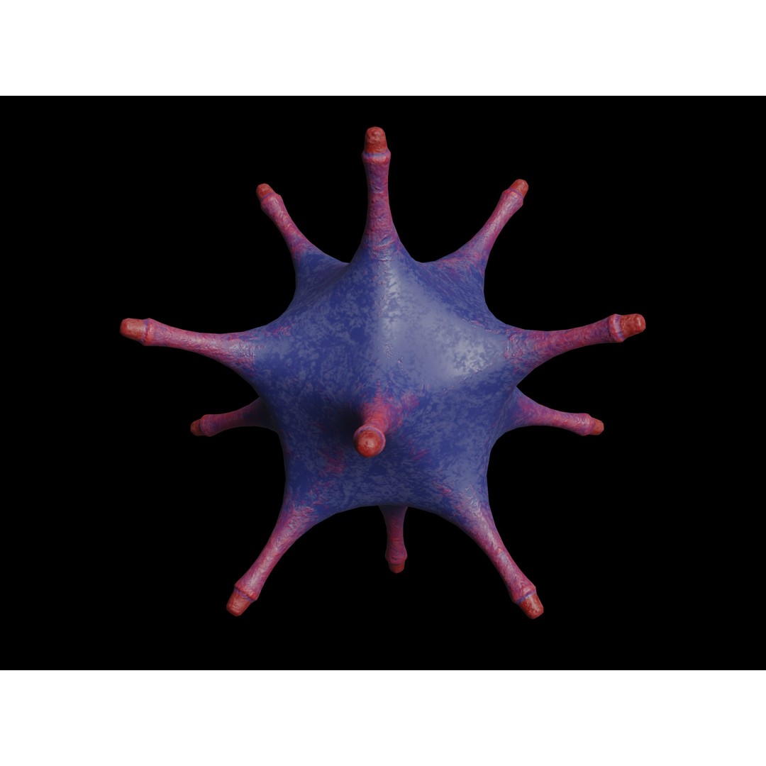 Virus and Cell 3D Model – Low Poly Medical Visualization, FBX, OBJ - View 11