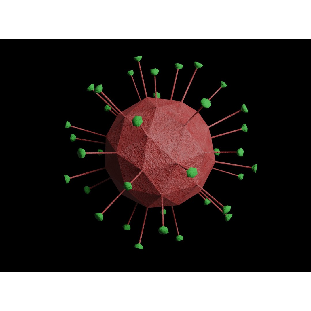 Virus and Cell 3D Model – Low Poly Medical Visualization, FBX, OBJ - View 13