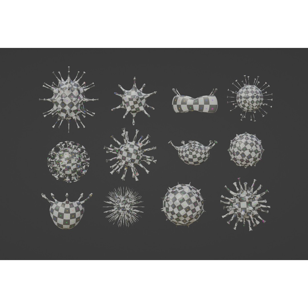 Virus and Cell 3D Model – Low Poly Medical Visualization, FBX, OBJ - View 15