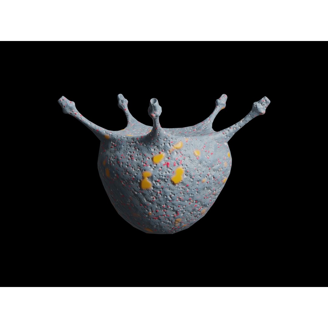 Virus and Cell 3D Model – Low Poly Medical Visualization, FBX, OBJ - View 4