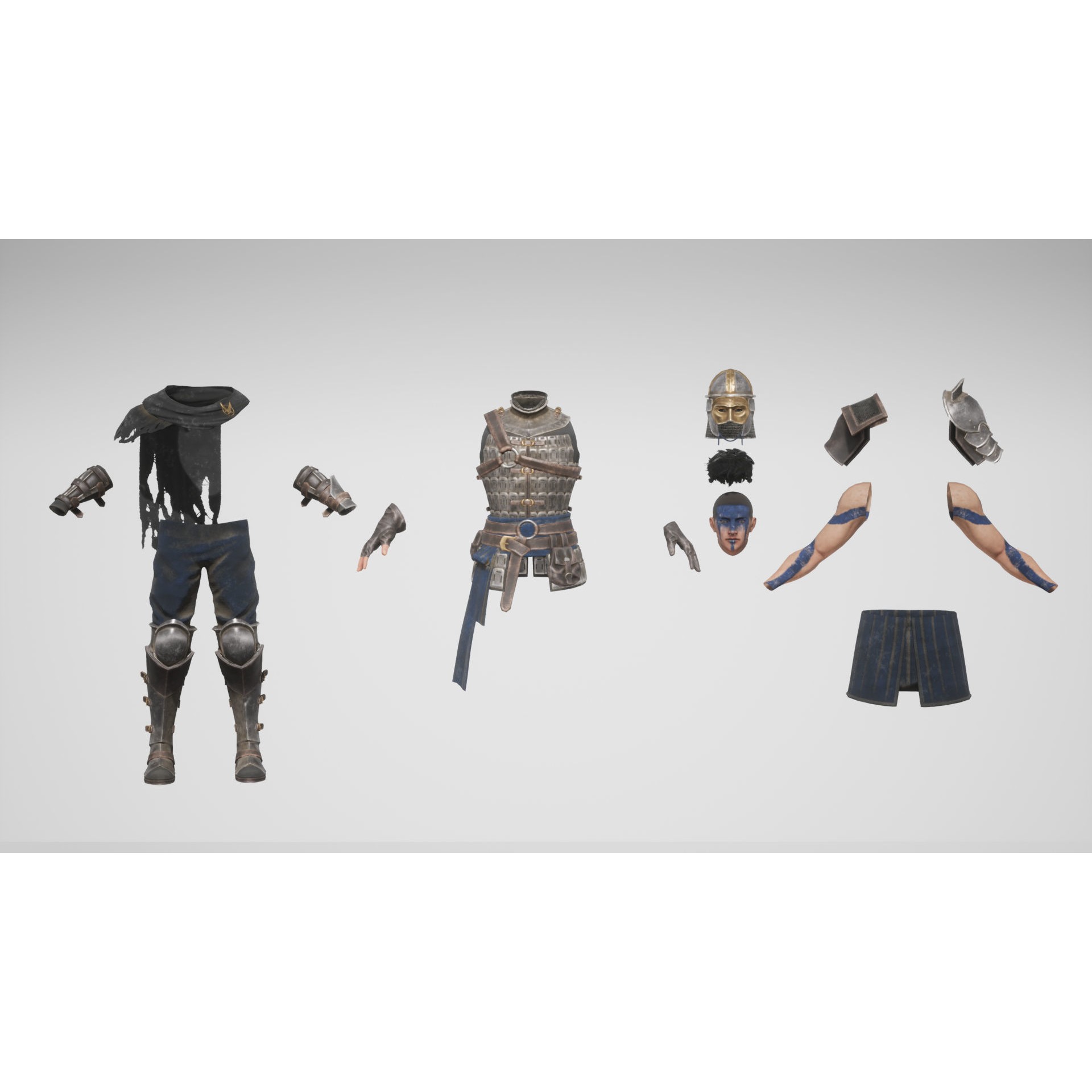 Mercenary Warrior Character - Low-Poly Game-Ready 3D Model
