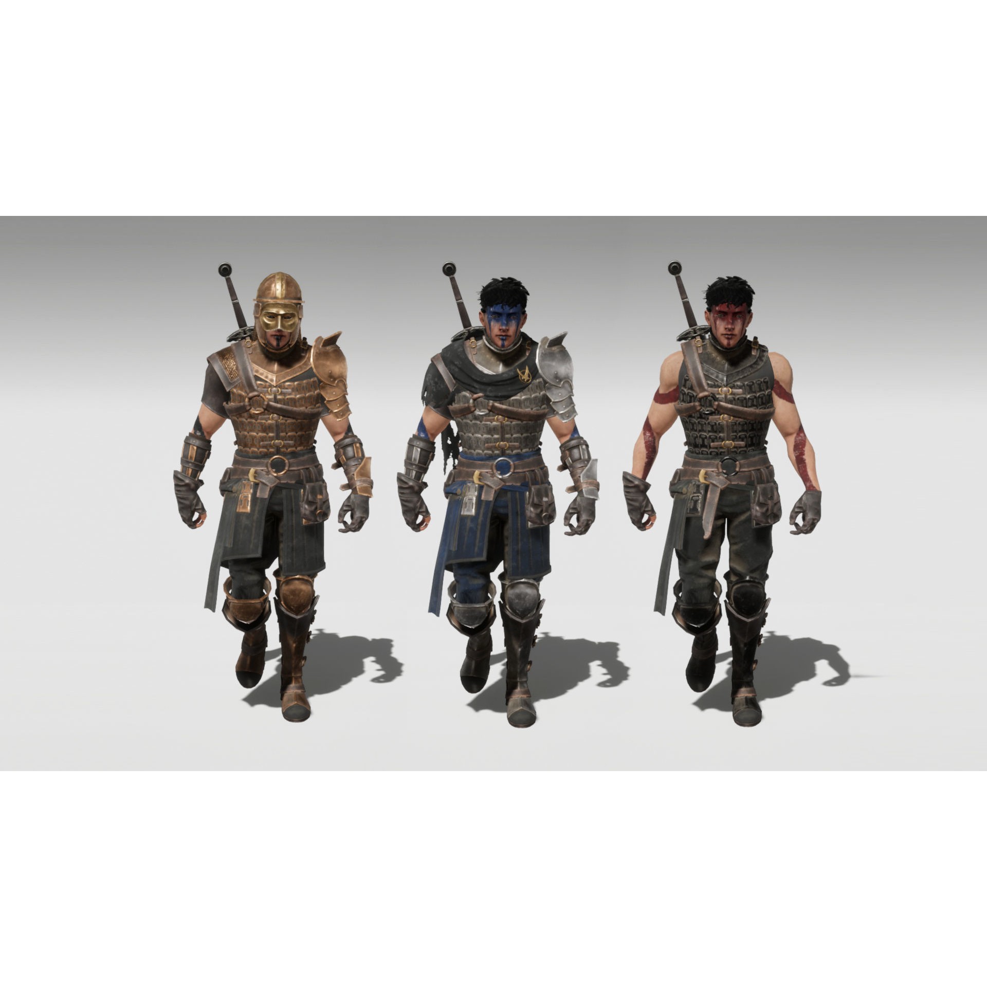 Mercenary Warrior Character - Low-Poly Game-Ready 3D Model - View 6