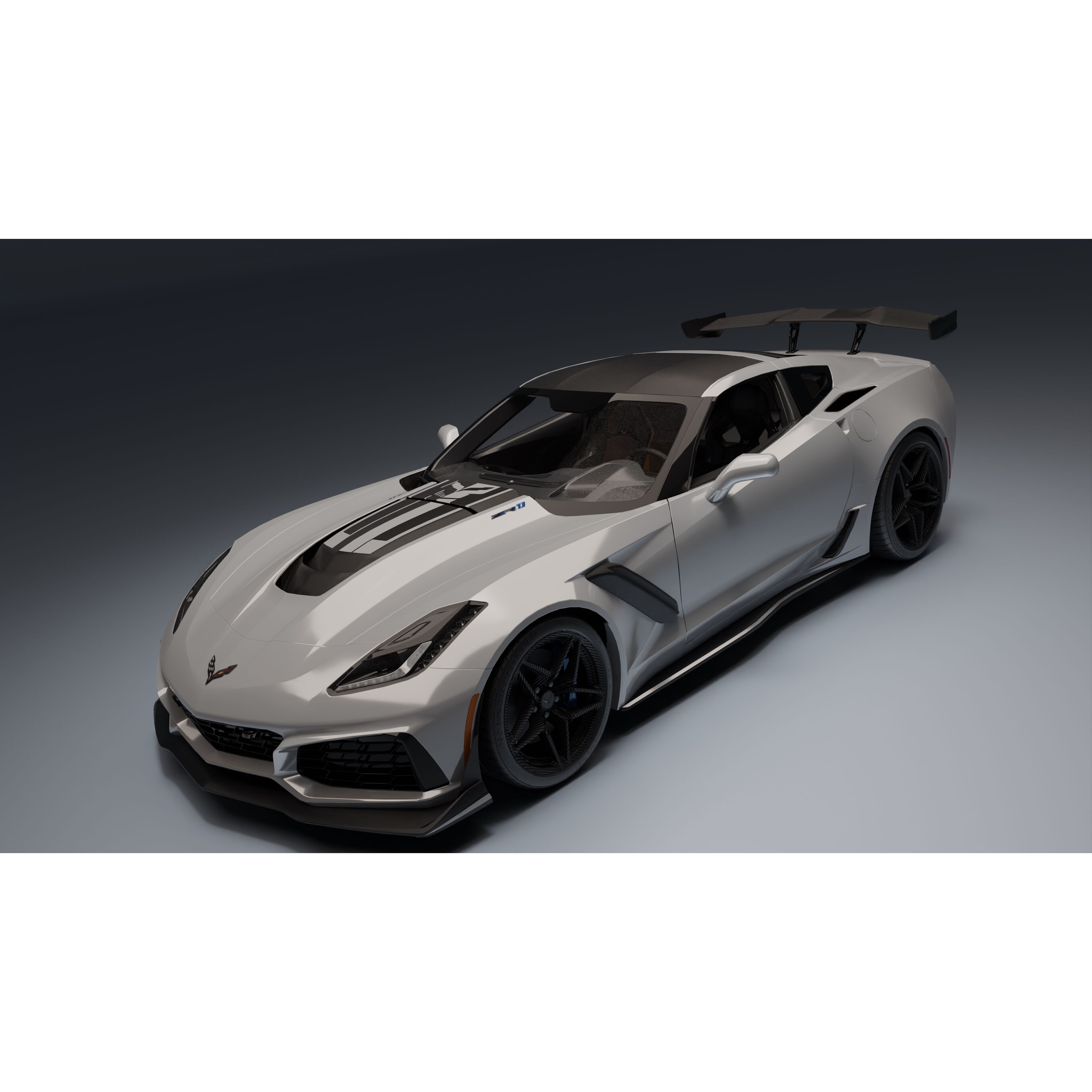 Chevrolet Corvette ZR1 - Low-Poly Game-Ready 3D Model - View 12