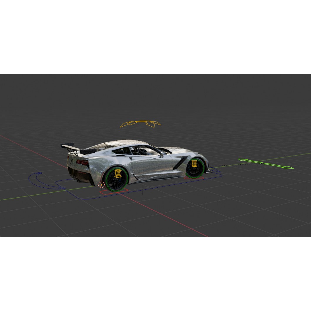 Chevrolet Corvette ZR1 - Low-Poly Game-Ready 3D Model - View 13