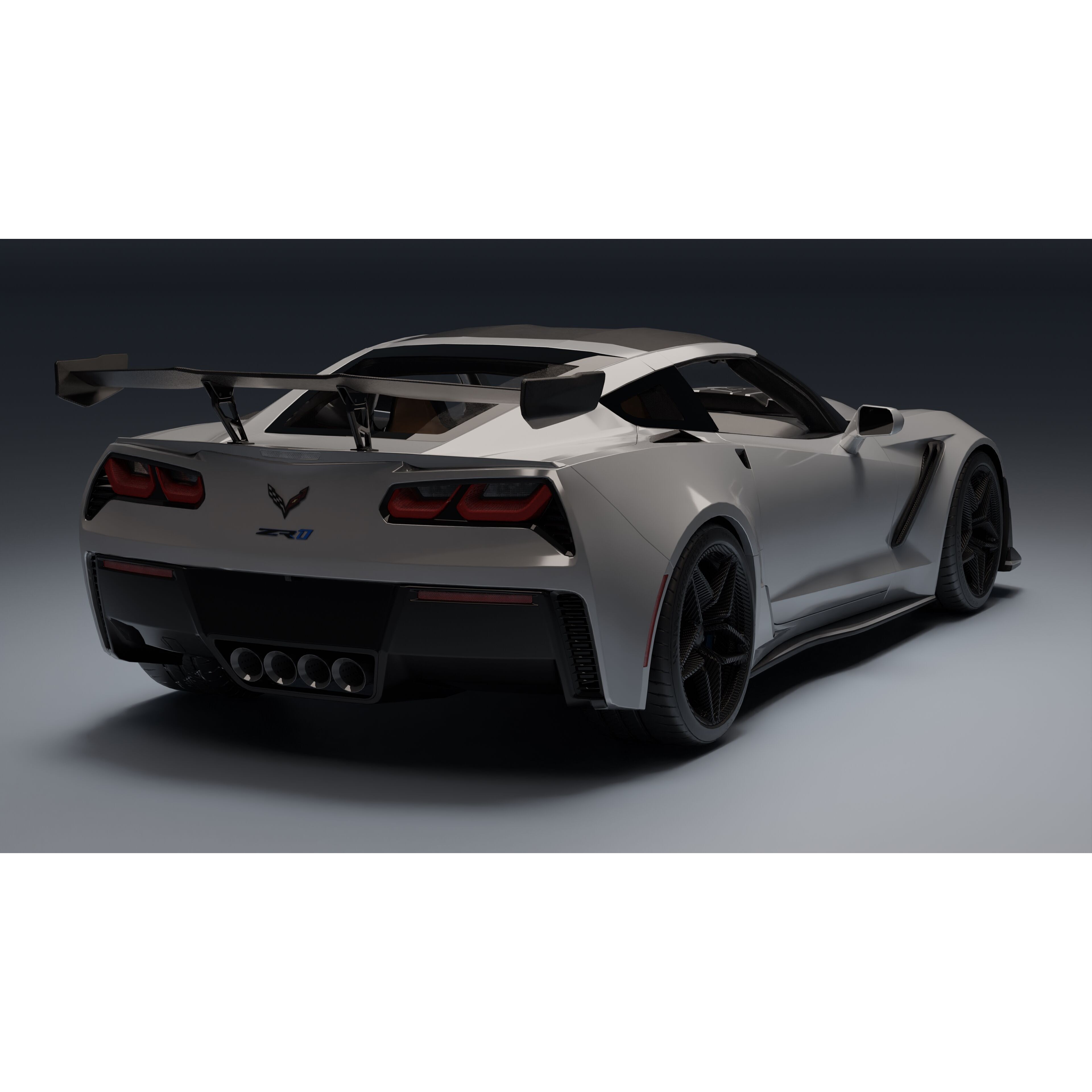 Chevrolet Corvette ZR1 - Low-Poly Game-Ready 3D Model - View 3