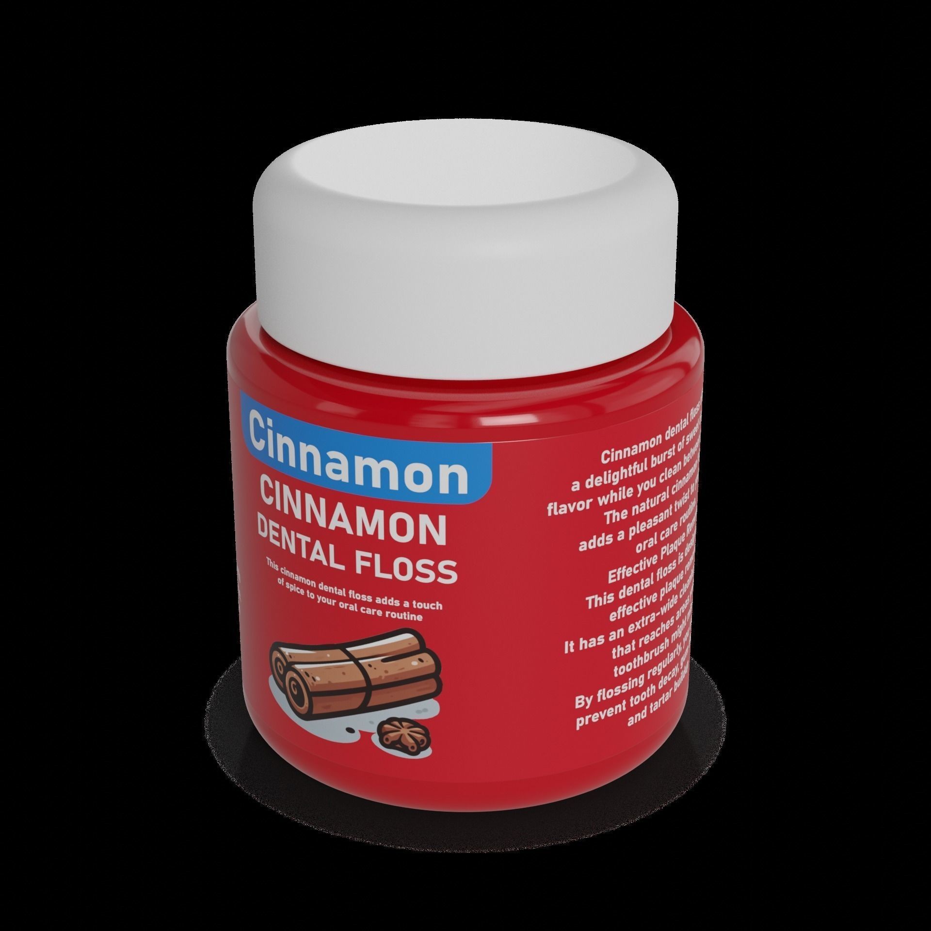 Cinnamon Dental Floss - Low-Poly Game-Ready 3D Model