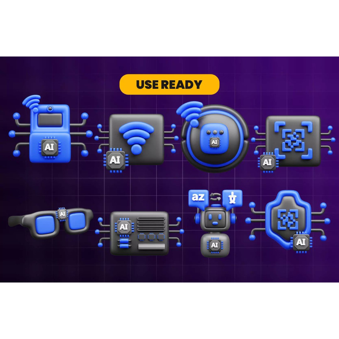 Artificial Intelligence 3D Icon Pack – Unique Icons for Apps & Web Design - View 4
