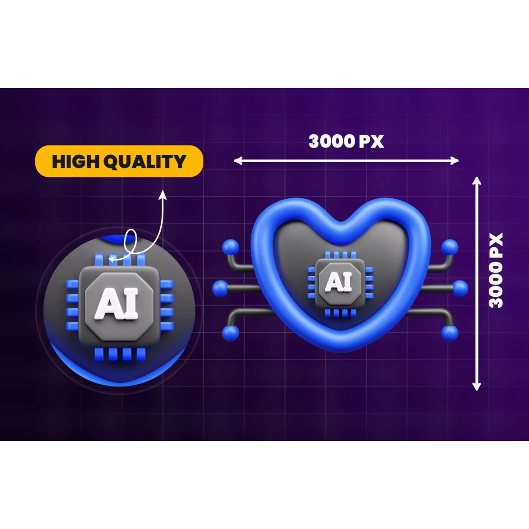 Artificial Intelligence 3D Icon Pack – Unique Icons for Apps & Web Design - View 7