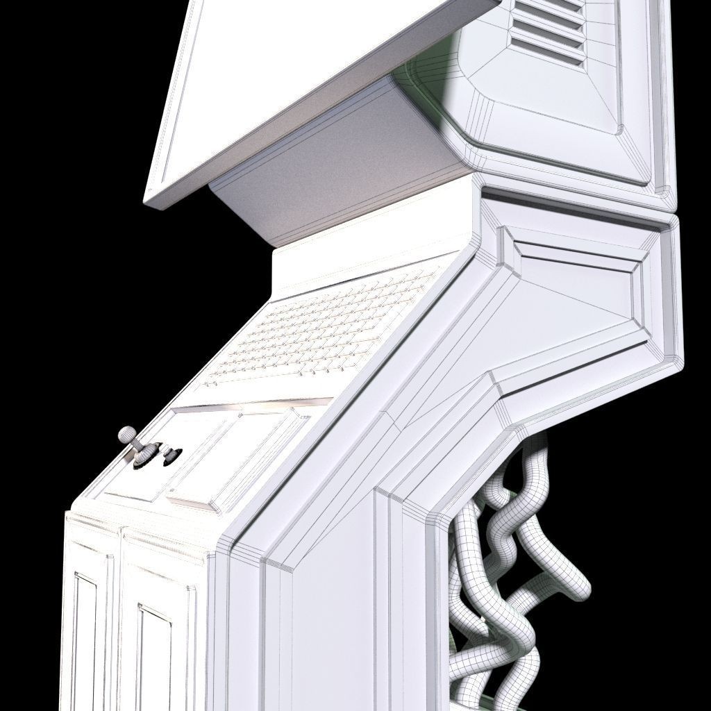 Sci-Fi Command Computer 3D Model – Low Poly PBR Game Asset, FBX - View 12