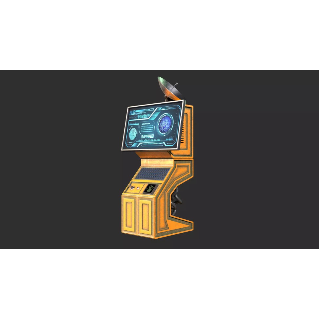Sci-Fi Command Computer 3D Model – Low Poly PBR Game Asset, FBX - View 2