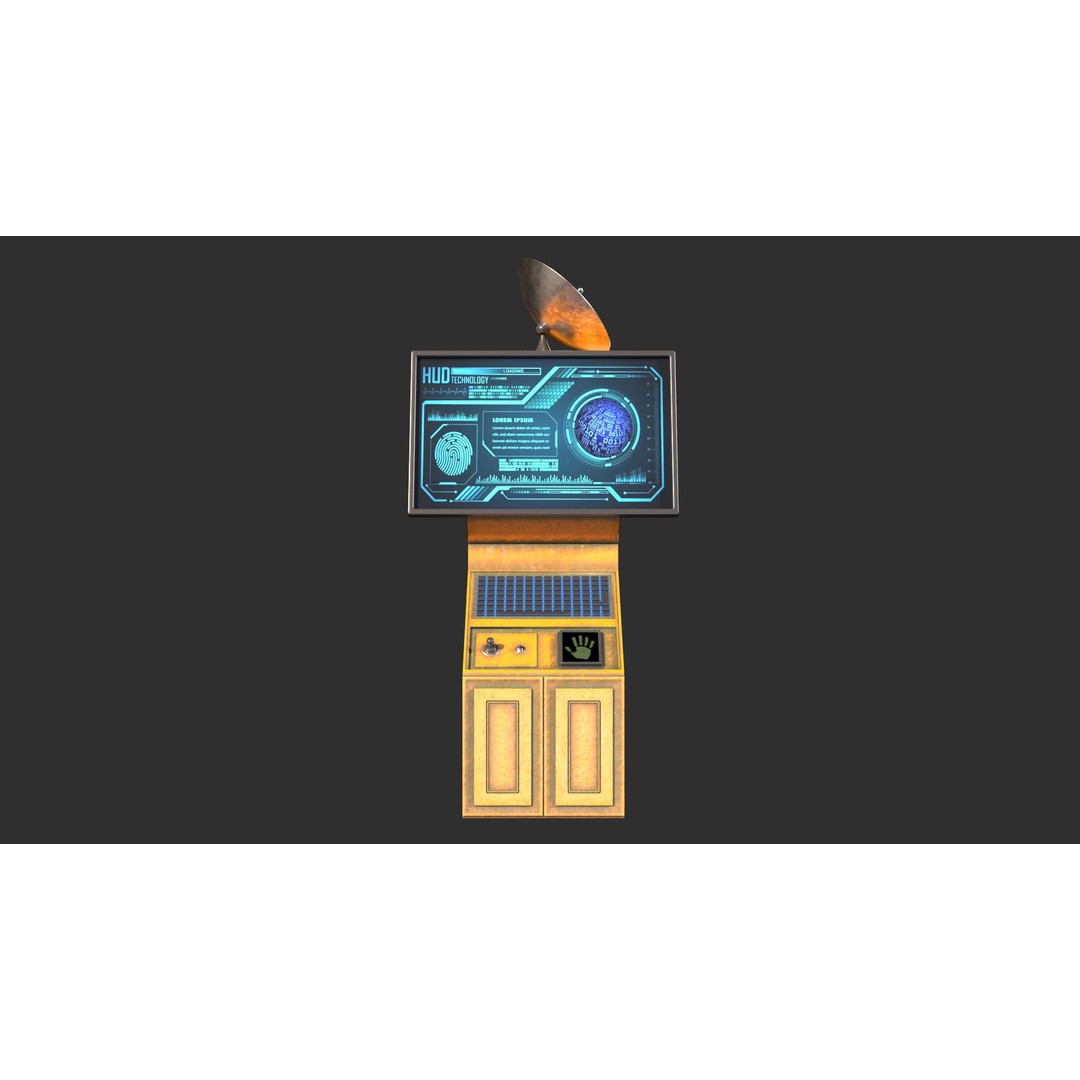 Sci-Fi Command Computer 3D Model – Low Poly PBR Game Asset, FBX - View 3
