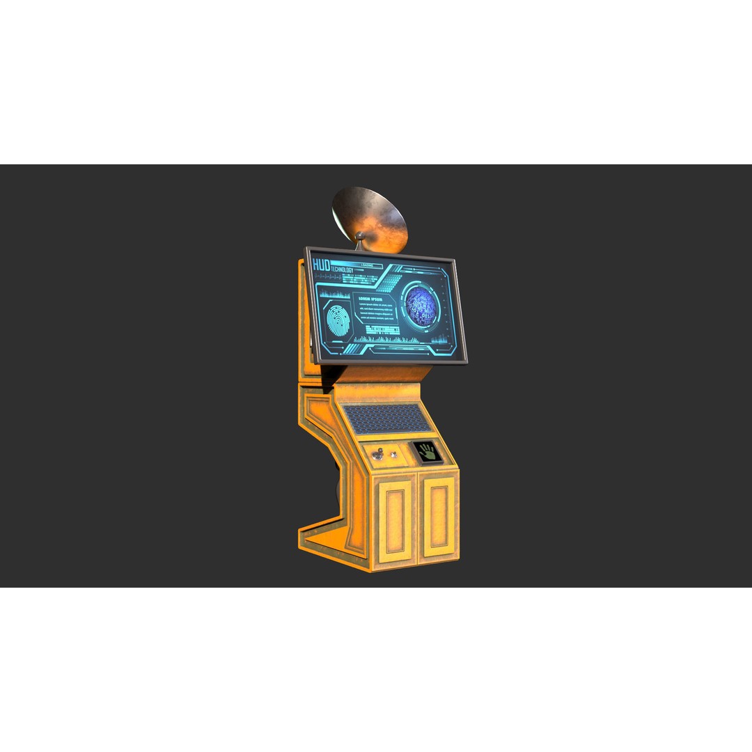 Sci-Fi Command Computer 3D Model – Low Poly PBR Game Asset, FBX - View 4