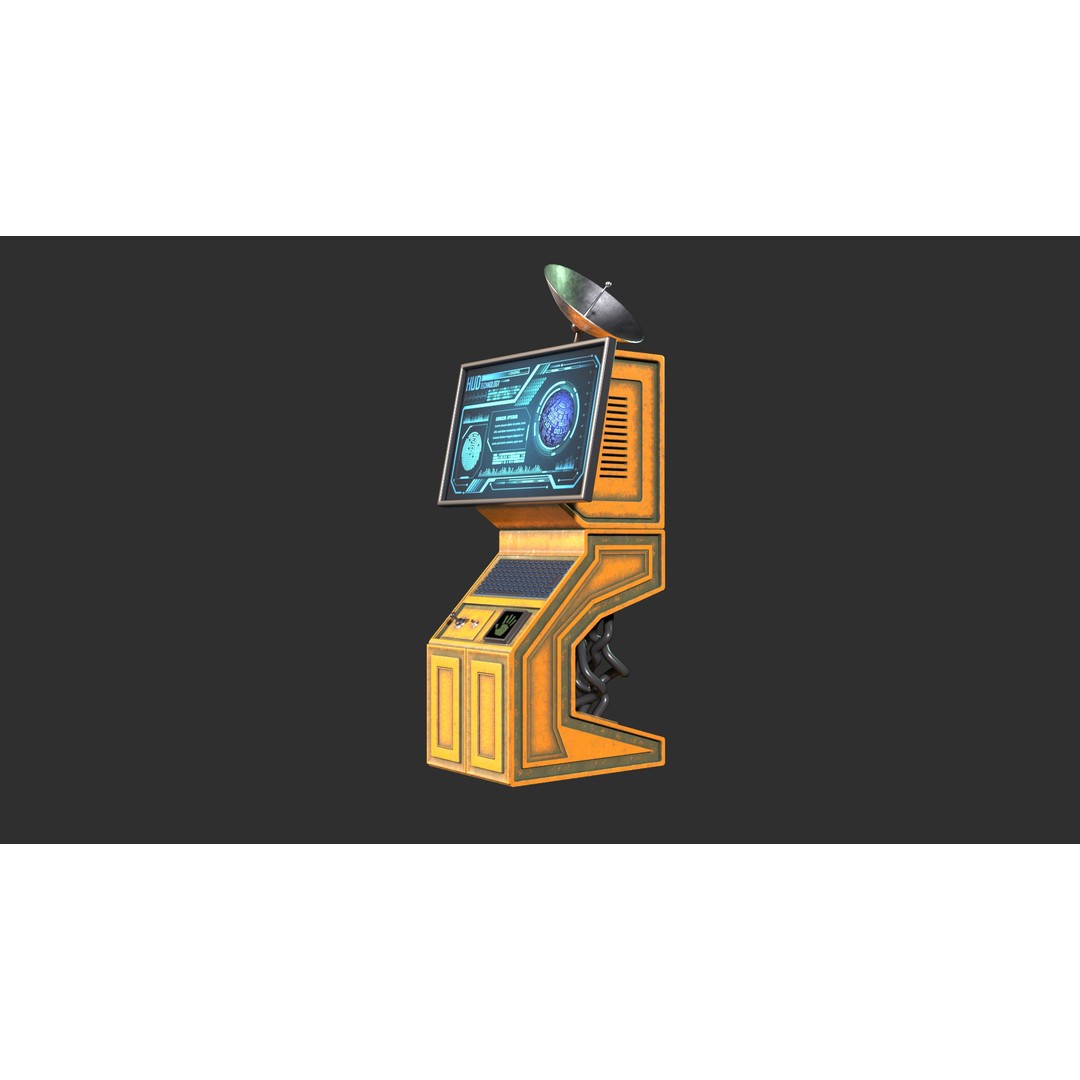 Sci-Fi Command Computer 3D Model – Low Poly PBR Game Asset, FBX - View 5